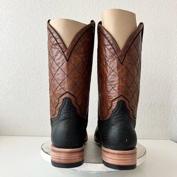 Rod Patrick Mens Cowboy Boots 15AA Antique Mocha Bison Brown Western Square Toe - Picture 4 of 13